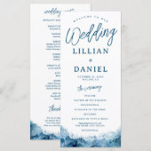 Programme de mariage à l'aquarelle sur l'océan de  (Devant / Derrière)