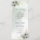 Programme de mariage à l'aquarelle vert poussiéreu (Dos)
