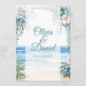 Programme de mariage à l'arche florale bleue de Bo (Devant)