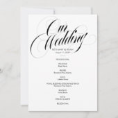 Programme de mariage à l'écriture élégante (Devant)