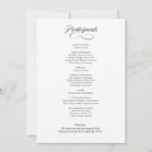 Programme de mariage à l'écriture élégante (Dos)