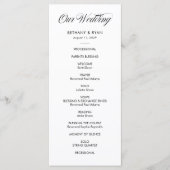 Programme de mariage à l'écriture élégante (Devant)