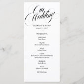 Programme de mariage à l'écriture élégante (Devant)