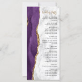 Programme de mariage à l'écriture Marbre Agate Or (Dos)