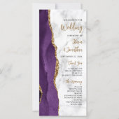 Programme de mariage à l'écriture Marbre Agate Or (Devant)