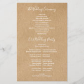 Programme de mariage à l'écriture signature Rustic (Dos)