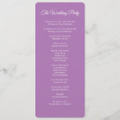 Programme de mariage à l'orchidée pourpre (Dos)