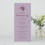 Programme de mariage à monogramme de raisin de lil (Debout devant)