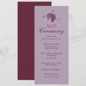 Programme de mariage à monogramme de raisin de lil (Devant / Derrière)