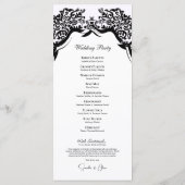 Programme de mariage à monogramme noir et blanc (Dos)