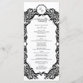 Programme de mariage à monogramme noir et blanc (Devant)