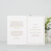 Programme de mariage à monogramme simple en or ant (Debout devant)
