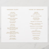 Programme de mariage à monogramme simple en or ant (Dos)