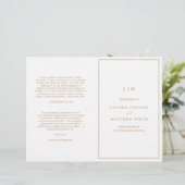 Programme de mariage à monogramme simple en or ant (Debout devant)
