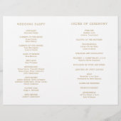 Programme de mariage à monogramme simple en or ant (Dos)