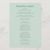 Programme de mariage à monogramme Vintage Sage Cre (Dos)
