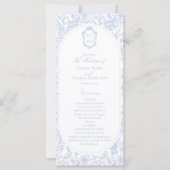Programme de mariage à motifs floraux bleus et bla (Devant)