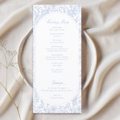 Programme de mariage à motifs floraux bleus et bla