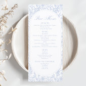 Programme de mariage à motifs floraux bleus et bla