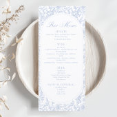 Programme de mariage à motifs floraux bleus et bla