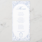 Programme de mariage à motifs floraux bleus et bla (Devant)