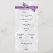 Programme de mariage à nœud faux violet et damas b (Dos)