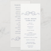Programme de mariage à nœud papillon bleu foncé Co (Devant / Derrière)