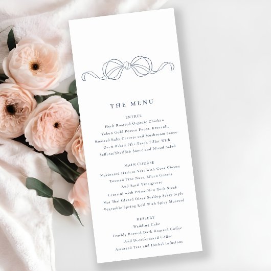 Programme de mariage à nœud papillon bleu foncé Co