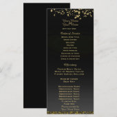 Programme de mariage à paillettes noir et or faux (Devant / Derrière)