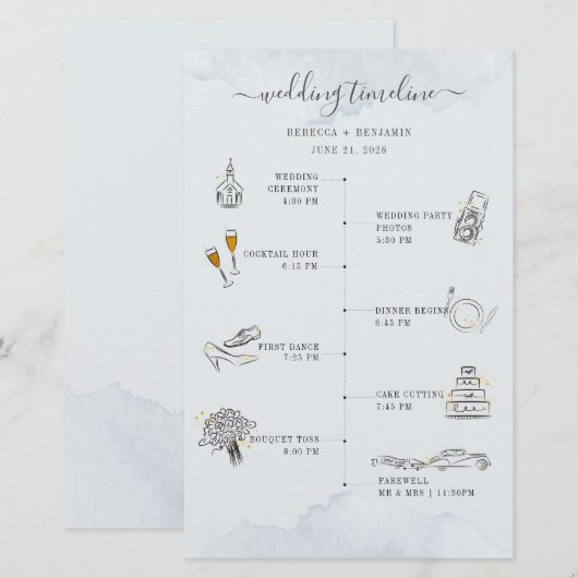 Programme de mariage à petit budget Carte de progr (Devant / Derrière)