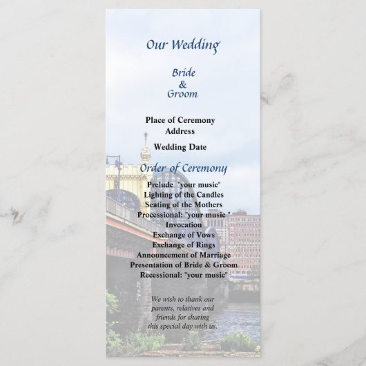 Programme de mariage à Pittsburgh Skyline par Smit (Devant)
