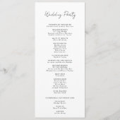 Programme de Mariage à plat de script moderne blan (Dos)