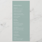 Programme de mariage à plat vert Sage de verdure (Dos)