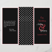 Programme de mariage à points Polka rouge, noir et (Devant)