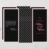 Programme de mariage à points Polka rouge, noir et (Devant / Derrière)