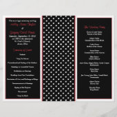 Programme de mariage à points Polka rouge, noir et (Dos)