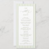 Programme de mariage à rayures vert sauge (Dos)