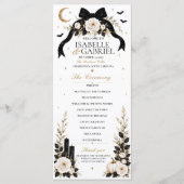 Programme de mariage à ruban noir gothique de luxe (Devant)