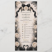Programme de mariage à ruban noir gothique de luxe (Devant)