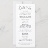 Programme de mariage à script simple (Dos)