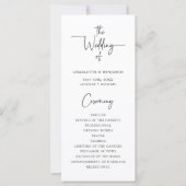 Programme de mariage à script simple (Devant)
