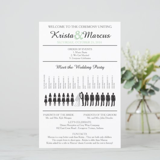 Programme de mariage à silhouettes simples avec ch (Debout devant)