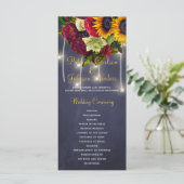 Programme de mariage à tableau rouge floral rustiq (Debout devant)