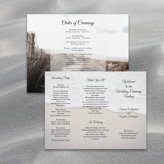 Programme de mariage à thème des dunes de sable