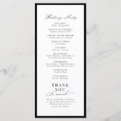 Programme de mariage à typographie de script graci (Dos)