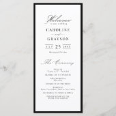 Programme de mariage à typographie de script graci (Devant)