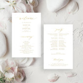 Programme de mariage à typographie dorée élégante