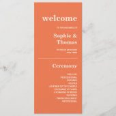 Programme de mariage à typographie moderne et auda (Devant)