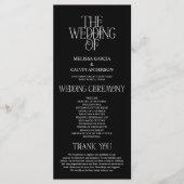 Programme de mariage à typographie noire élégante  (Devant)