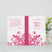 Programme de mariage Abstrait rose et blanc (Debout devant)